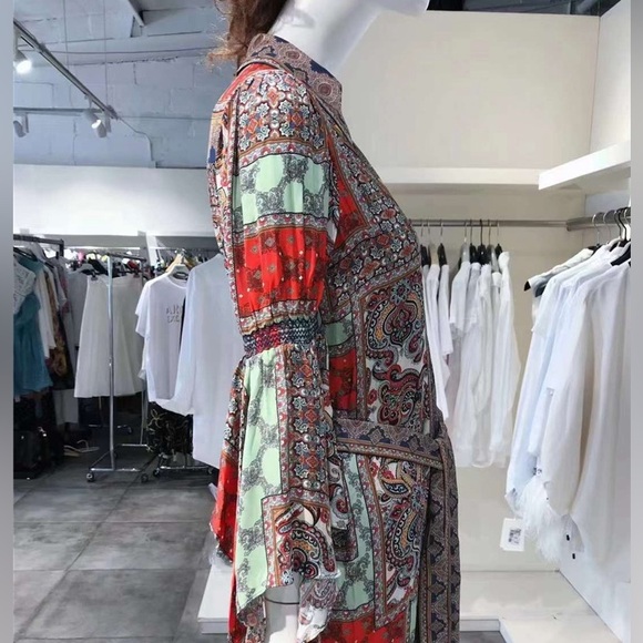 Sz XS ALICE + OLIVIA Jaylen Scarf Print Maxi Dress NWT - Picture 6 of 13